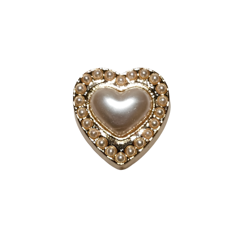 Gold Heart Croc Charm Metal