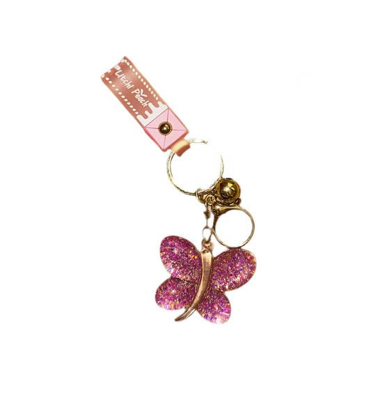 Pink Butterfly Keychain