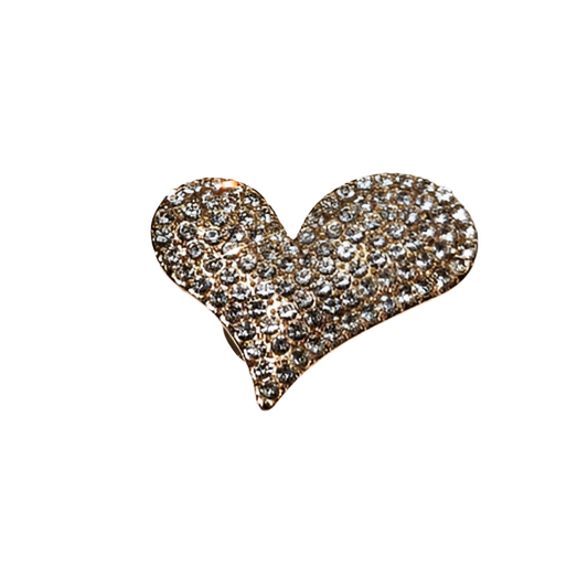 Gold Heart Croc Charm Metal