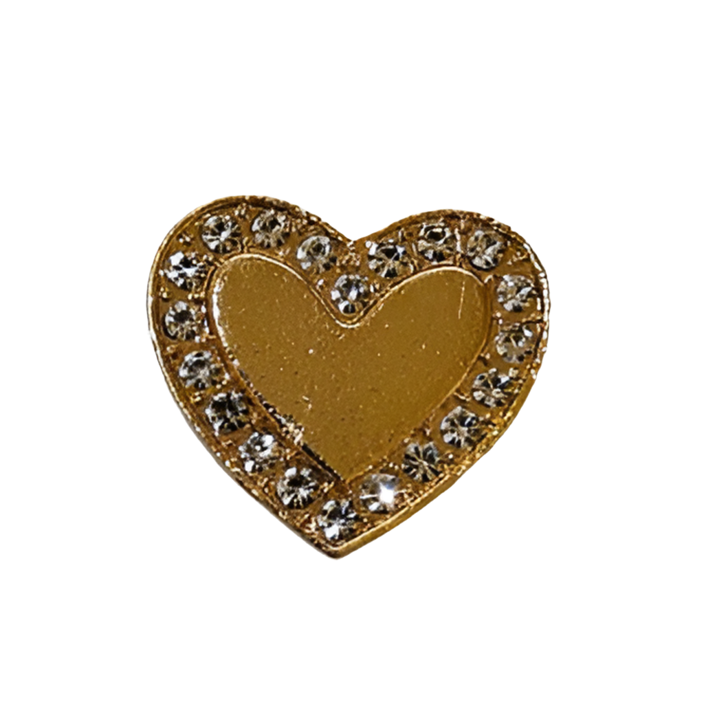 Gold Heart Croc Charm Metal