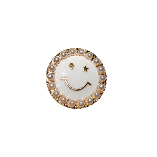 Smiley Face Croc Charm Metal