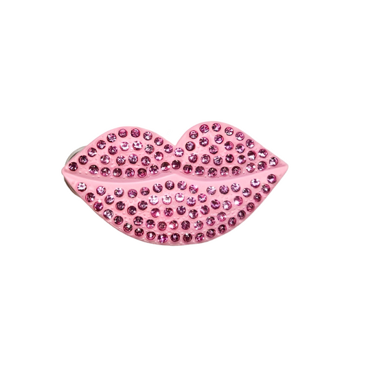 Pink Lips Croc Charm Metal