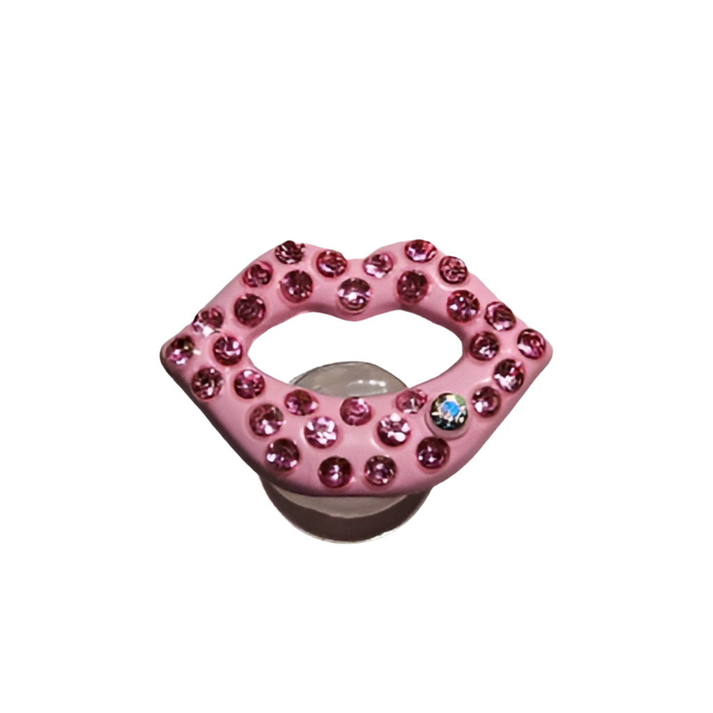 Pink Lips Croc Charm Metal